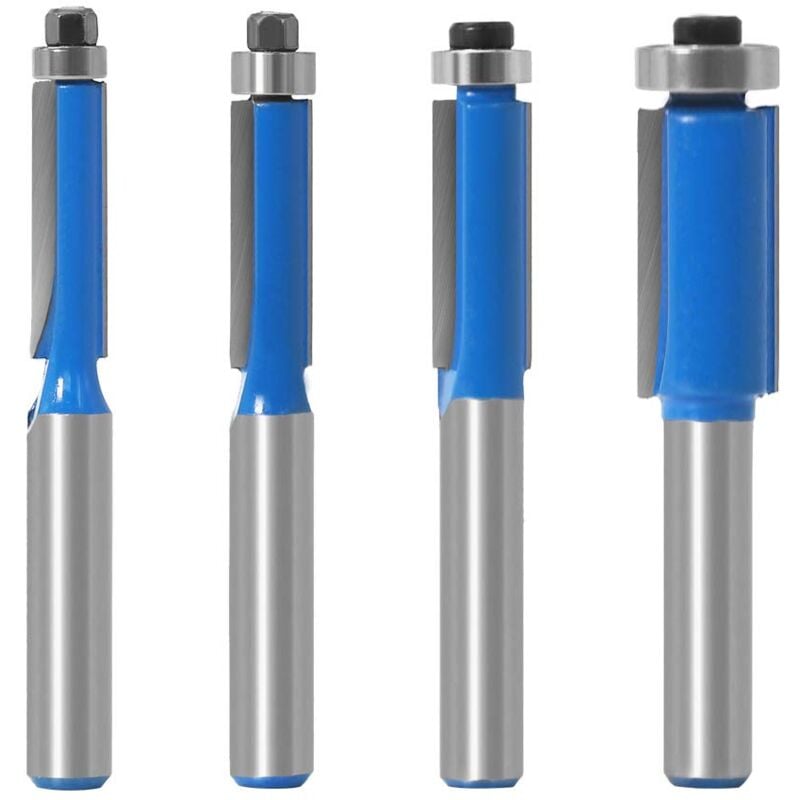 foto del prodotto alovez pezzi 8 mm copia bit fai da te lavorazione del legno fresa utensili con cuscinetto superiore, flush trim gambo router bit