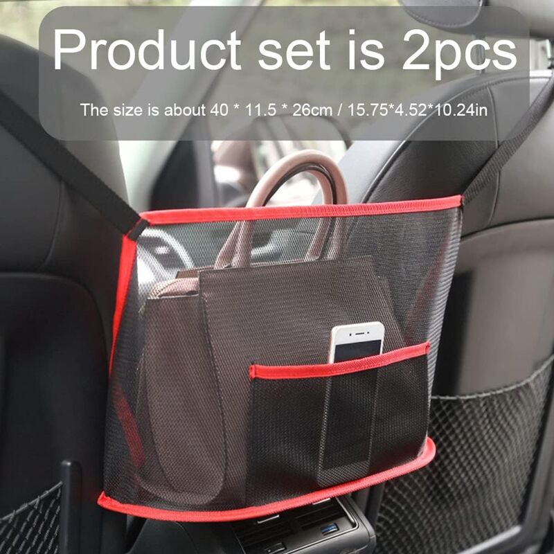 foto del prodotto alovez pezzi borsa a rete per auto, portaborse, borsa a rete per auto, portaborse, borsa a rete portaoggetti per sedile posteriore auto, appesa