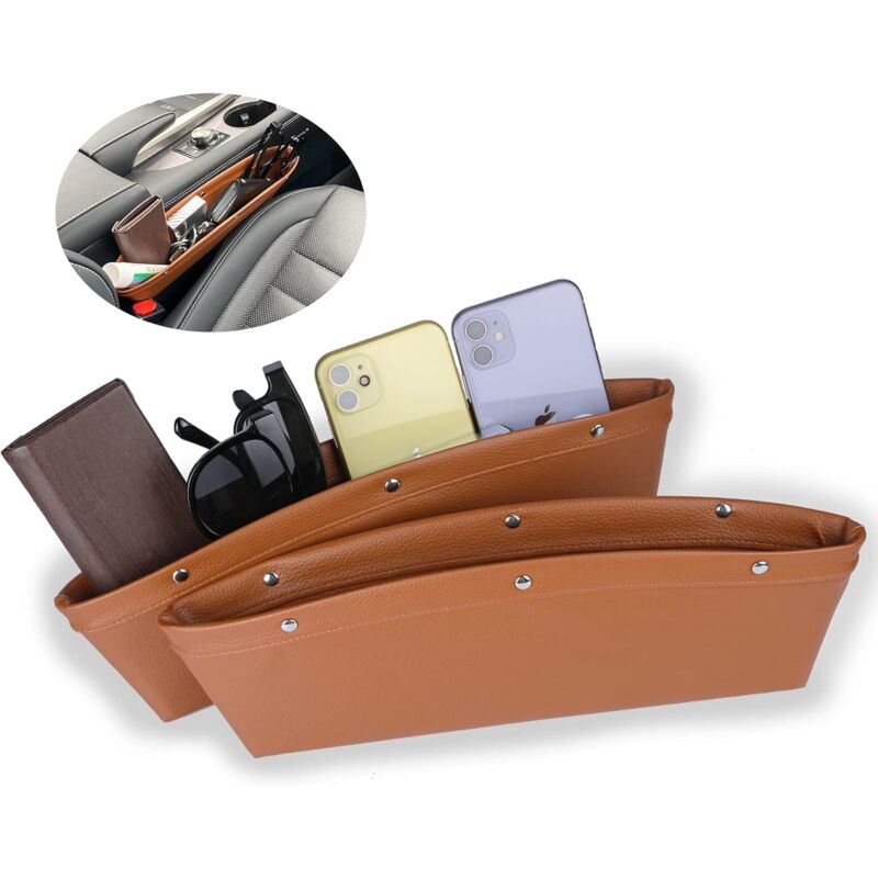 foto del prodotto alovez pezzi di contenitore per fessure per seggiolino auto in pelle pu