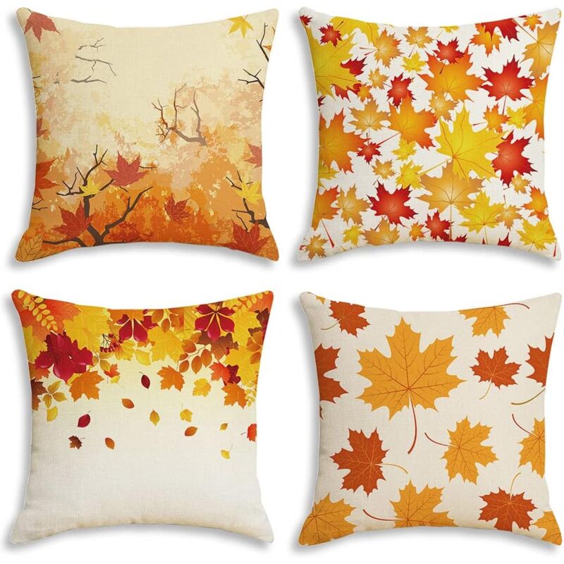 foto del prodotto alovez pezzi federa per cuscino, 45x45cm federa per cuscino autunnale, federa per cuscino foglia d acero, federa decorativa per cuscino del