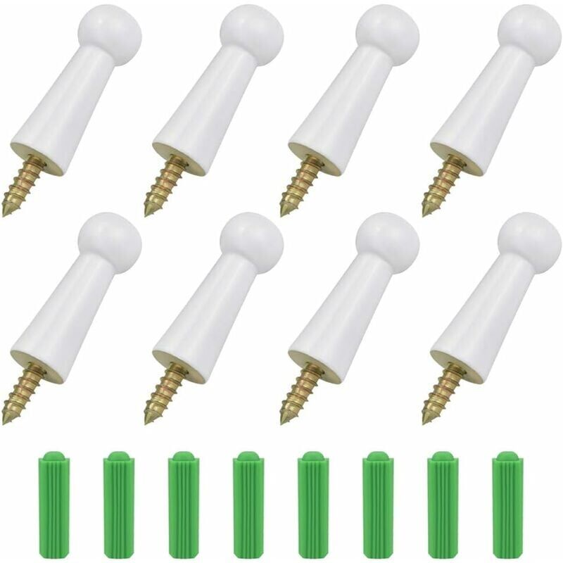 foto del prodotto alovez pezzi ganci da parete in legno massello bianco con viti moderni ganci da parete singoli ganci per cappelli in legno carico massimo 5 kg per