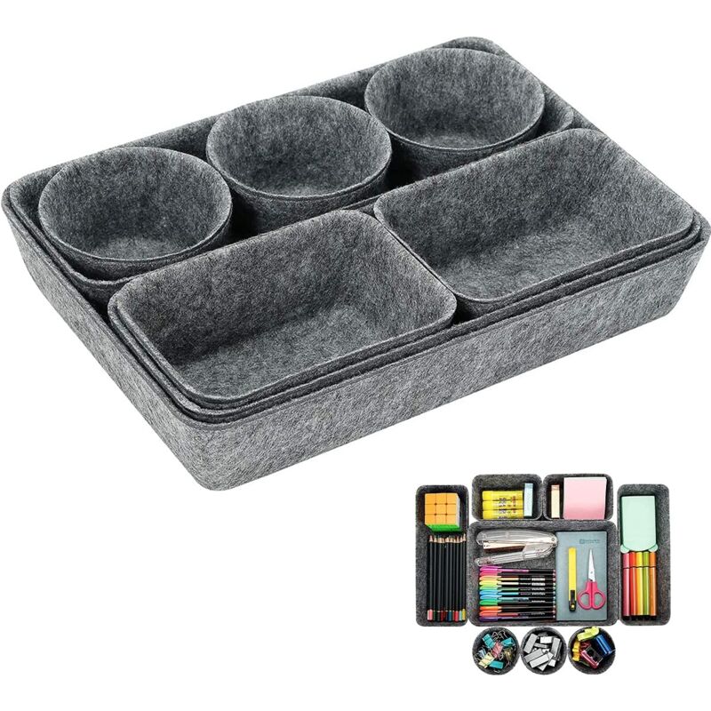 foto del prodotto alovez pezzi organizer per cassetti in feltro, organizer impilabile per cassetti, contenitore igienico, per casa, ufficio e cosmetici