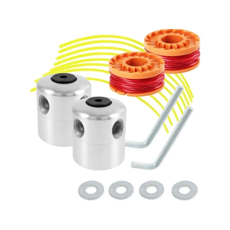 foto del prodotto alovez pezzi testina per decespugliatore in alluminio testina universale per decespugliatore con filo di nylon per accessori per tosaerba