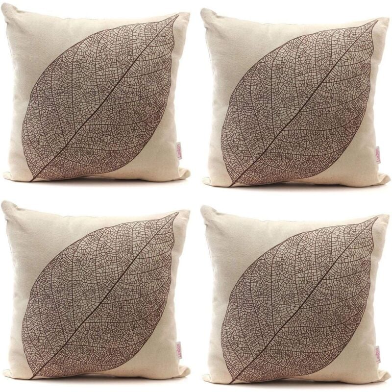 foto del prodotto alovez pezzi vintage foglia d albero vena autunno durevole lino cuscino copricuscino da tiro caff arredamento casa regalo 18x18 45x45 cm