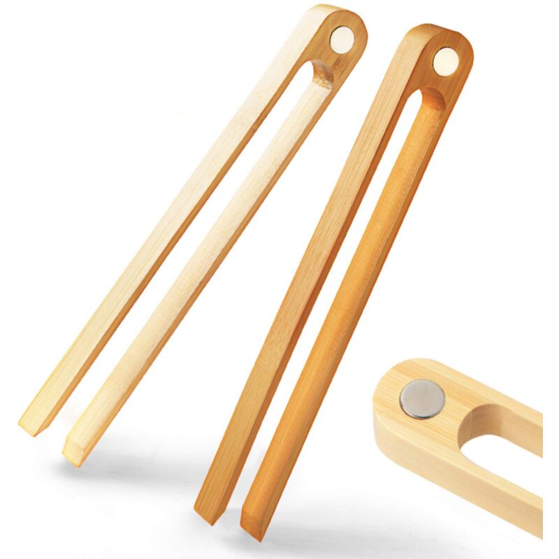 foto del prodotto alovez pinza magnetica per tostapane in bamb pinza per il pane in legno lunga 22 cm per la cucina accessori da cucina moderni, ecologici e