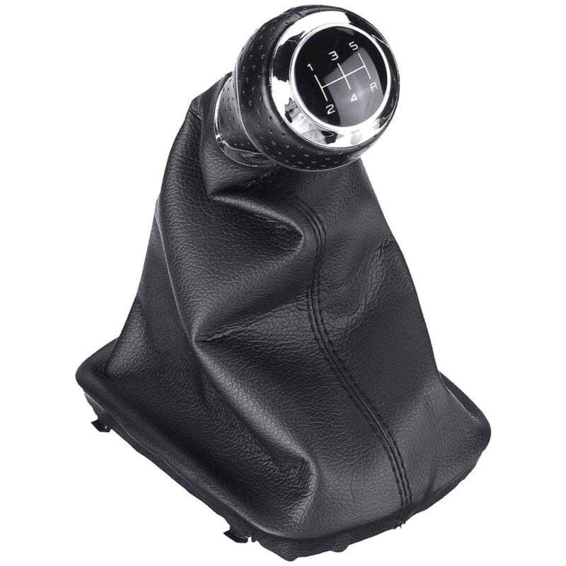 foto del prodotto alovez pomello del cambio manuale in pelle a 5 velocit con copri cuffia, per audi a3 a4 q5 s3 s4 a4 b5 a4 b6 a4 b7 a6 c5