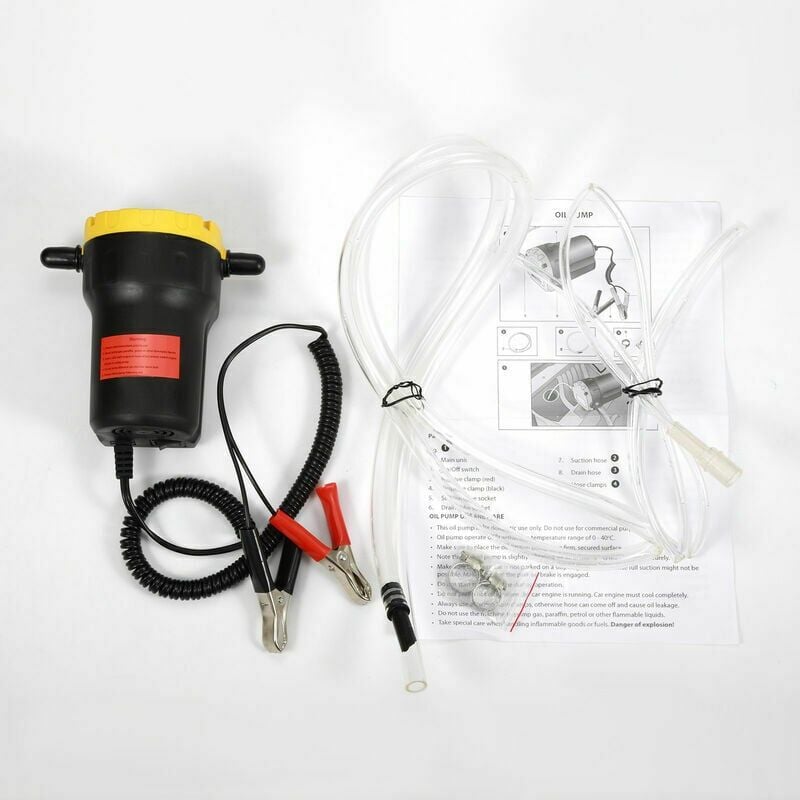 foto del prodotto alovez pompa di scarico per olio motore e gasolio elettrica nera da 12 v
