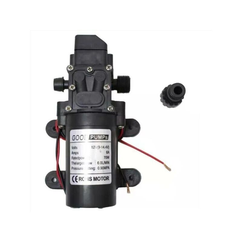 foto del prodotto alovez pompa elettrica autoadescante a membrana ad alta pressione da 12 v cc per la pulizia di roulotte, barche, lavaggio e irrigazione del giardino