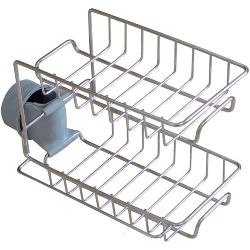 foto del prodotto alovez porta spugna da cucina in acciaio inossidabile, organizer per lavello, spazzola per sapone, scolapiatti liquido