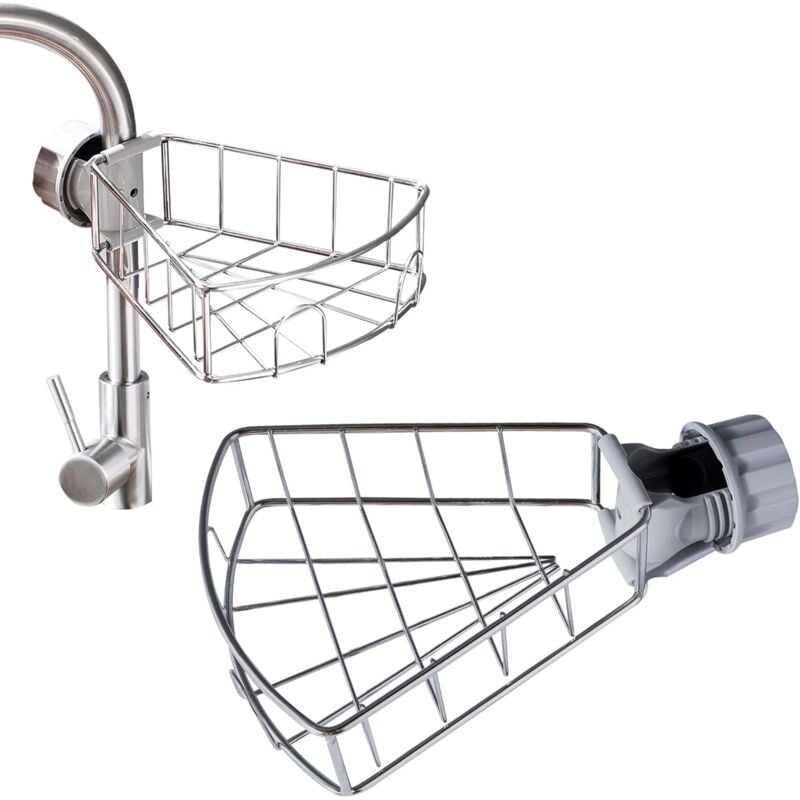 foto del prodotto alovez porta spugna per lavello, supporto portaoggetti sospeso in acciaio inossidabile per rubinetto della cucina
