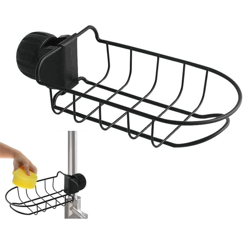 foto del prodotto alovez porta spugna per rubinetto da cucina, portaoggetti per rubinetto in acciaio inox, porta spugna sospeso per rubinetto, porta sapone