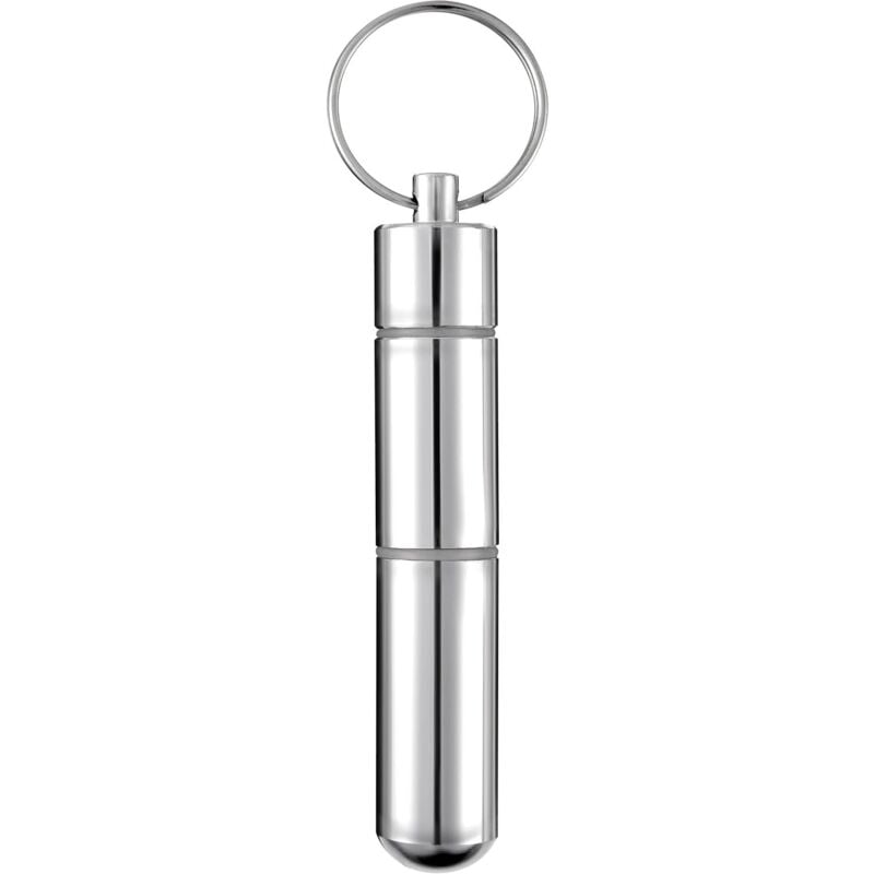 foto del prodotto alovez porta stuzzicadenti tascabile, porta stuzzicadenti in alluminio impermeabile, portapillole in metallo con portachiavi, 7,1 x 1,5 cm
