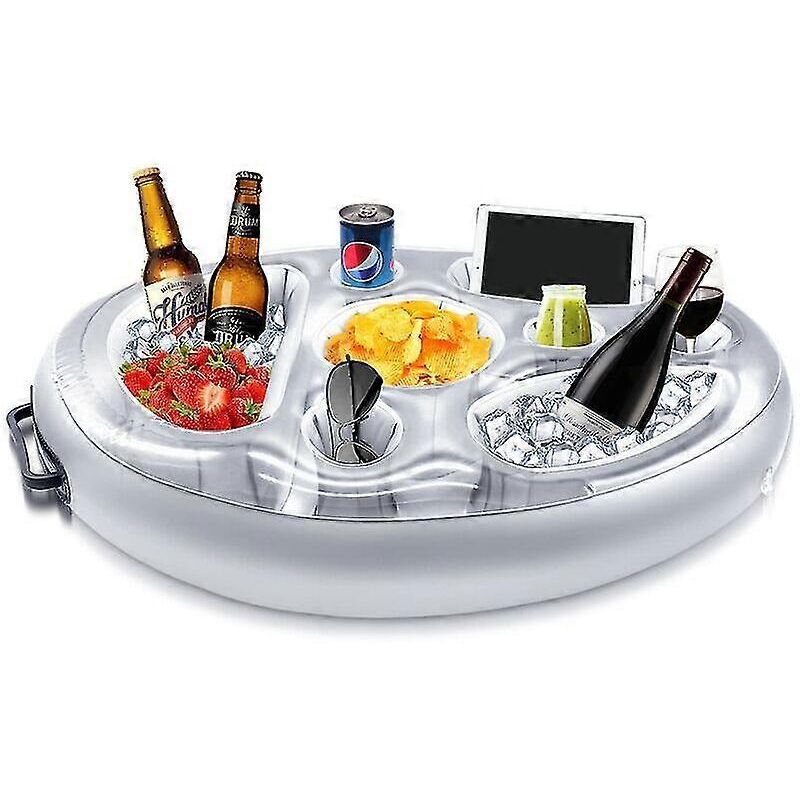 foto del prodotto alovez portabicchieri gonfiabile, bar galleggiante da piscina a 8 fori, portabicchieri per macedonia di frutta, accessori per adulti per piscina,