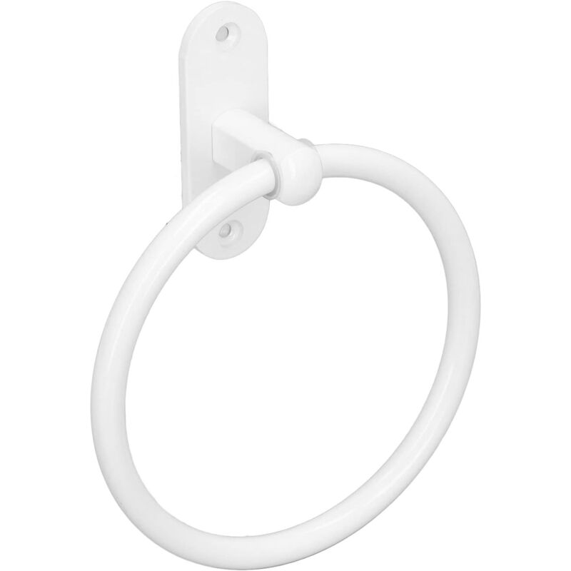 foto del prodotto alovez portasciugamani ad anello, portasciugamani da bagno a parete, elegante portasciugamani bianco antiruggine, portasciugamani girevole rotondo