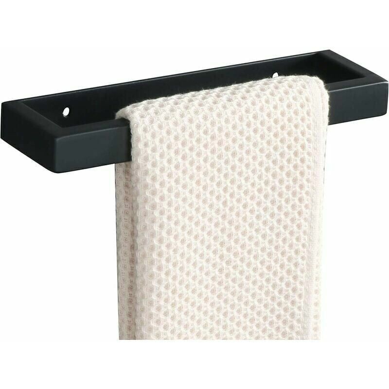 foto del prodotto alovez portasciugamani da bagno portasciugamani ad anello portasciugamani in acciaio inossidabile sus304 nero lunghezza 20 cm montaggio a parete