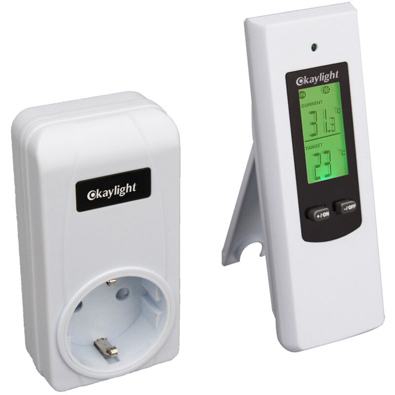 foto del prodotto alovez presa termostato ambiente wireless con telecomando per radiatore elettrico e condizionatore d aria mobile