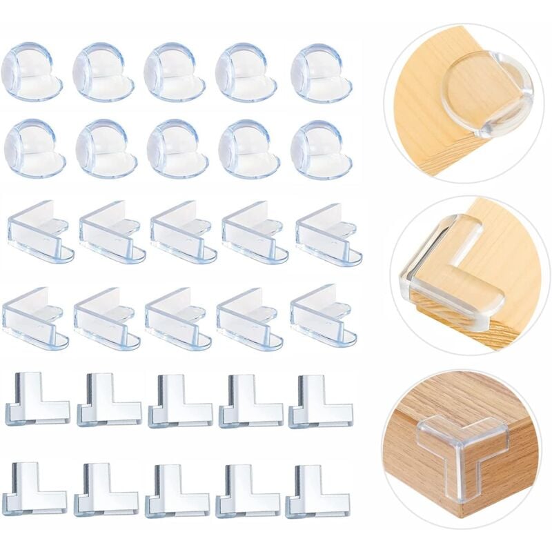 foto del prodotto alovez protezione dei bordi e degli angoli per neonati e bambini, 30 pezzi di protezione degli angoli, protezione degli angoli in silicone