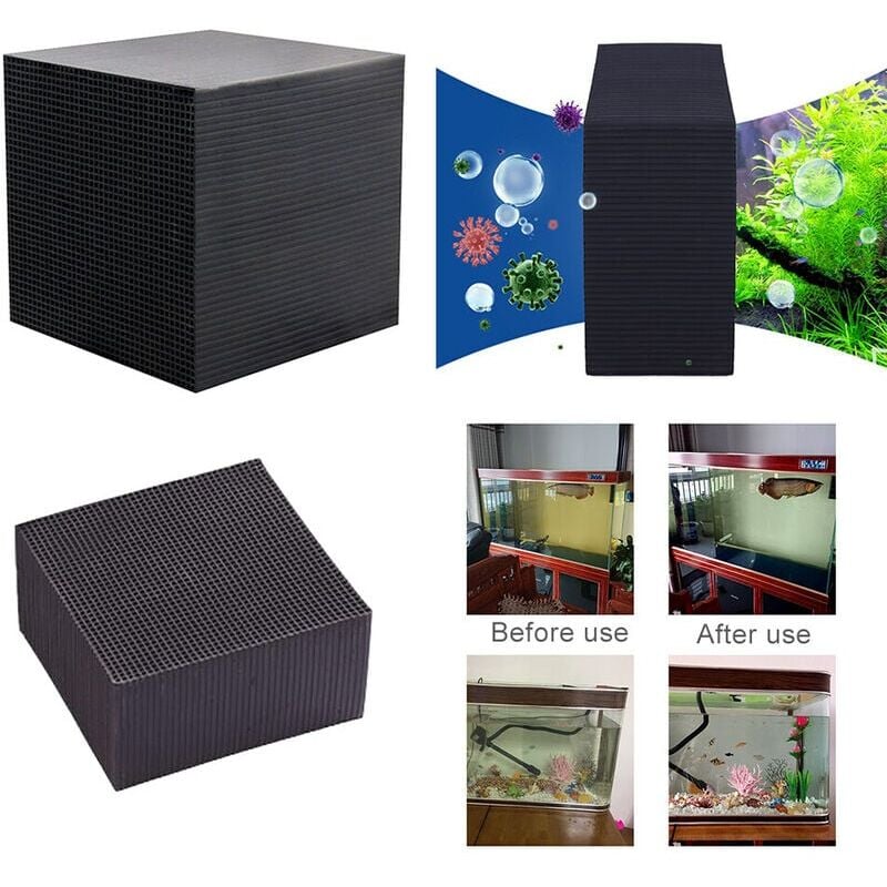 foto del prodotto alovez purificatore d acqua cubo filtro per acquario eco filtro per acquario filtrazione ultra forte assorbimento 10x10x5cm