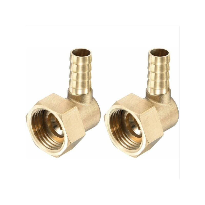 foto del prodotto alovez raccordo a gomito in ottone con portagomma da 10 mm x g1 2 femmina, connettore per tubo con dado girevole per acqua, carburante, aria,