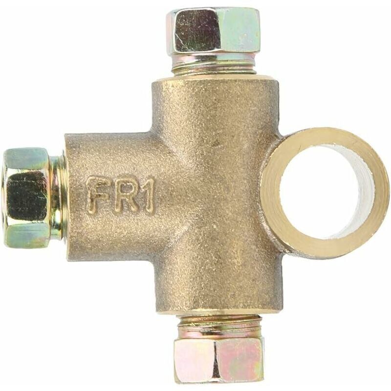 foto del prodotto alovez raccordo a t per tubo freno a 3 vie tubo da 10 mm, 3 dadi esterni, collegamento corto m10 da 3 16 pollici