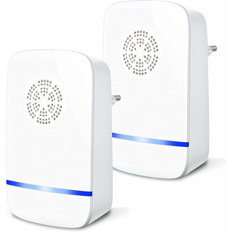 foto del prodotto alovez repellente ad ultrasuoni, repellente per zanzare, repellente elettrico per mosche e topi, dispositivo repellente per interni, 2 confezioni 