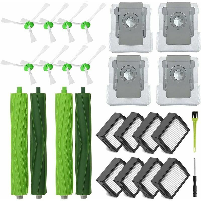foto del prodotto alovez ricambi per irobot i7 i7 i3 i3 i4 i4 i6 i6 i8 i8 j7, accessori per roomba 2 coppie di spazzole principali, 8 filtri, 8 spazzole