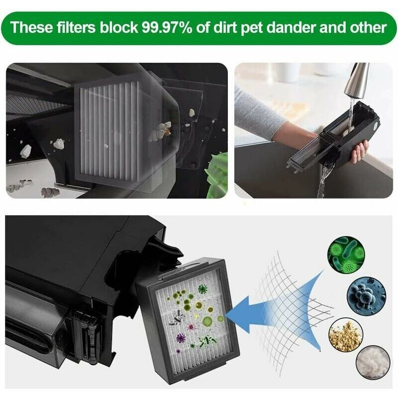 foto del prodotto alovez ricambi per irobot i7 i7 i3 i3 i4 i4 i6 i6 i8 i8 j7, accessori per roomba 2 coppie di spazzole principali, 8 filtri, 8 spazzole