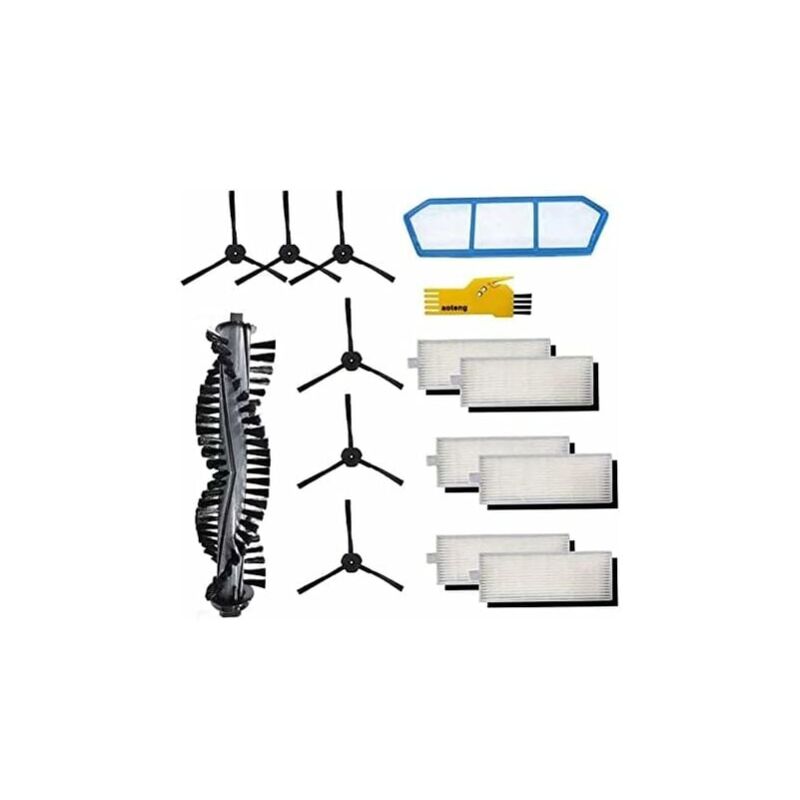 foto del prodotto alovez ricambi per robot zaco ilife a4s eur kit accessori 14 confezioni con 1 spazzola principale, 1 filtro primario, 6 filtri hepa, 6 spazzole