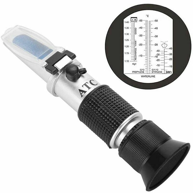 foto del prodotto alovez rifrattometro antigelo portatile 4 in 1, comodo per testare il sistema antigelo dell auto, l acido della batteria e il liquido lavavetri