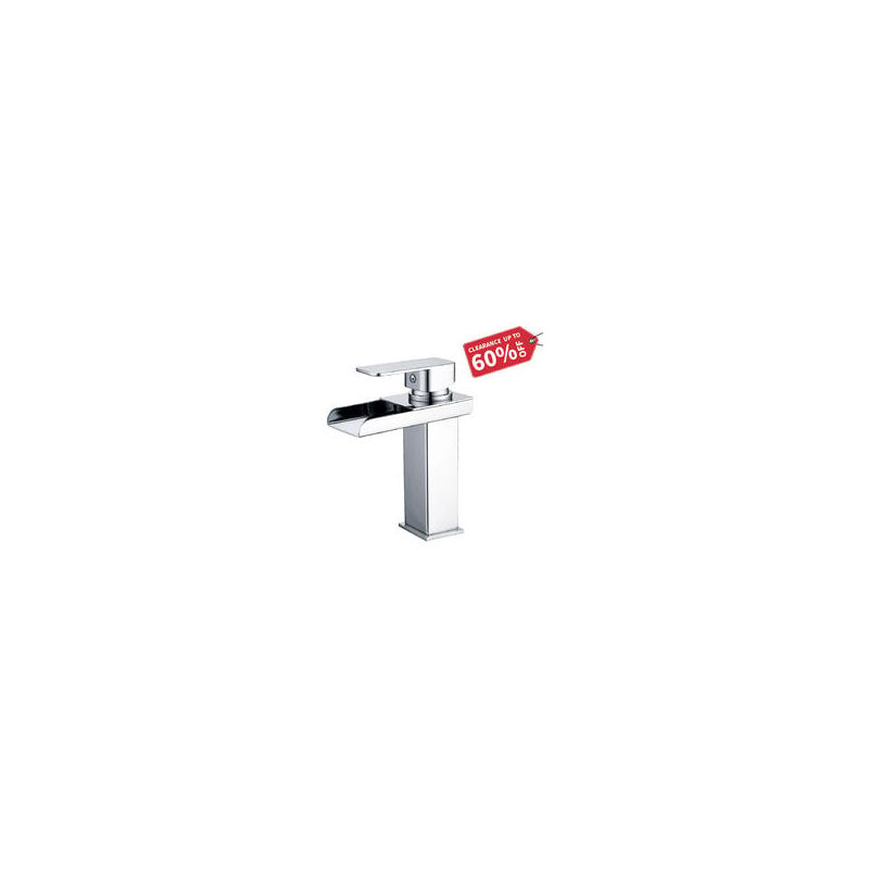foto del prodotto alovez rubinetto a cascata, rubinetto per lavabo con valvola in ceramica, acqua calda e fredda, ottone cromato, lavabo