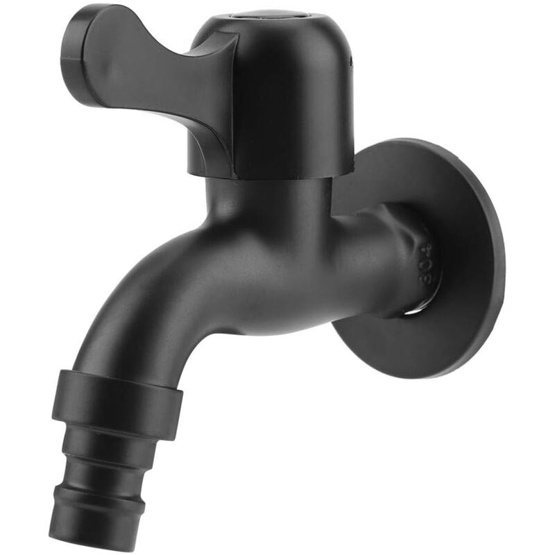 foto del prodotto alovez rubinetto a parete continental black 304 in acciaio inossidabile con apertura rapida per giardino, bagno e esterno