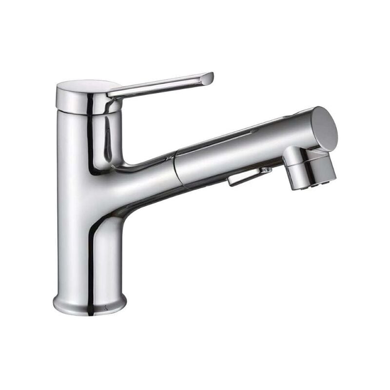 foto del prodotto alovez rubinetto da cucina con doccetta estraibile, rubinetto per lavello con getto, miscelatore da cucina con doccetta girevole a 120 in ottone,