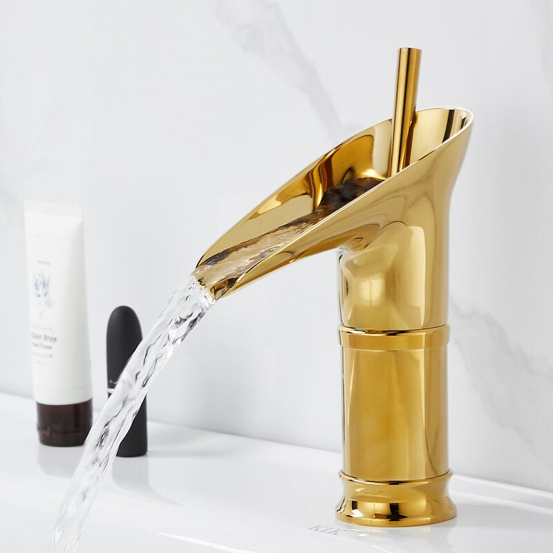 foto del prodotto alovez rubinetto da cucina in rame antico, rubinetto per lavabo a foro singolo tipo calice da vino, lavabo artistico girevole a 360 gradi con