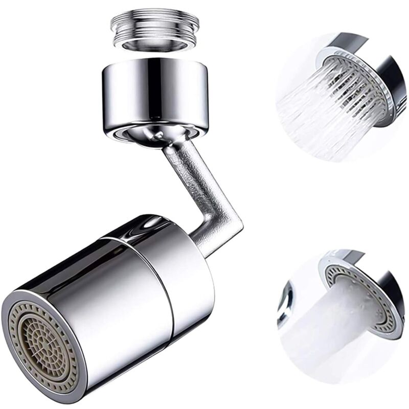 foto del prodotto alovez rubinetto filtro universale splash 720, aeratore girevole con 2 modalit di uscita dell acqua, filtro a rete a 4 strati per bagno e cucina