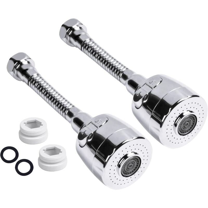 foto del prodotto alovez rubinetto girevole da 2 pezzi, flessibile, a risparmio idrico, anti schizzi, spruzzatore regolabile a 2 velocit 