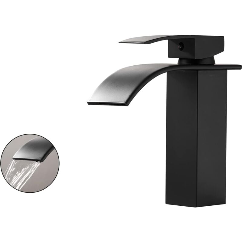 foto del prodotto alovez - rubinetto per bagno a cascata, miscelatore monocomando per lavabo da bagno cromato