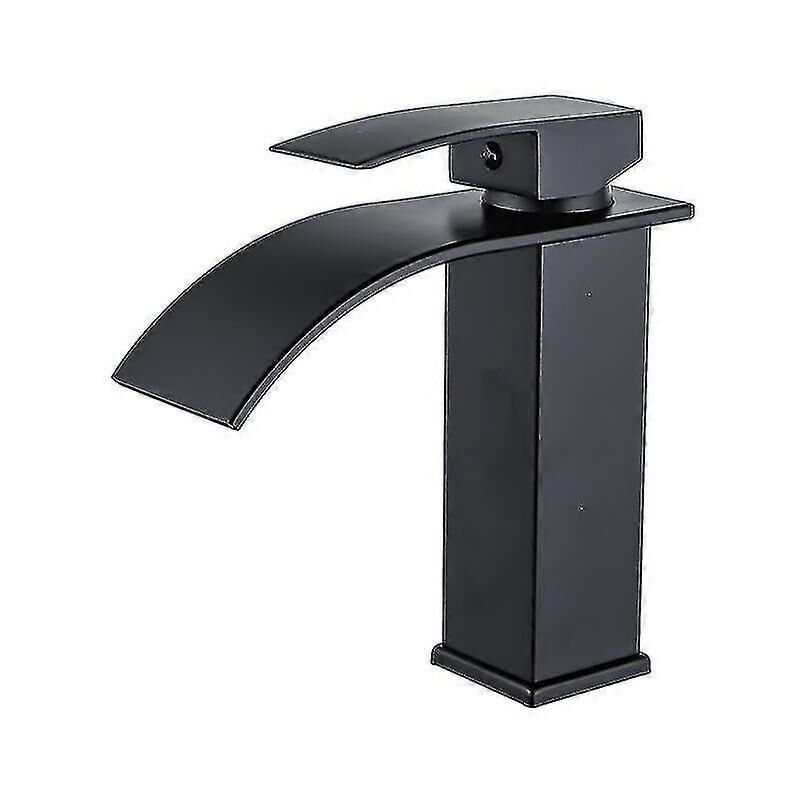 foto del prodotto alovez rubinetto per bagno ad alta pressione, rubinetto per bagno a cascata, rubinetto per lavabo a leva singola, rubinetto per bagno nero nero