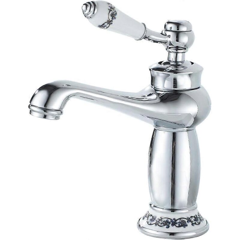 foto del prodotto alovez rubinetto per bagno, miscelatore per bagno cromato, per lavabo o lavabo, miscelatore per lavabo regolabile acqua calda e fredda cromo 