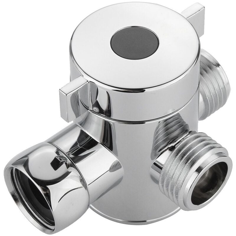 foto del prodotto alovez rubinetto per doccia da bagno, adattatore a t a tre vie, argento bianco lucido per soffione bidet per wc