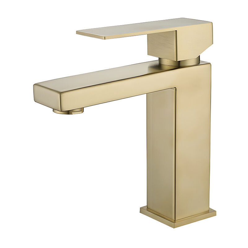 foto del prodotto alovez rubinetto per lavabo da bagno e scarico pop up con troppopieno, miscelatore monocomando per bagno quadrato in acciaio inossidabile