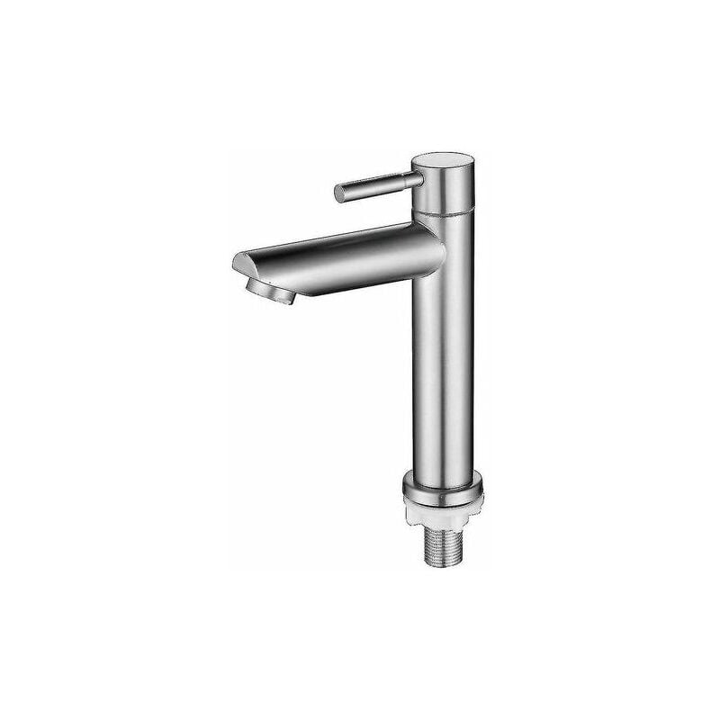 foto del prodotto alovez rubinetto per lavandino in acciaio inossidabile con acqua fredda, rubinetto per lavabo in argento