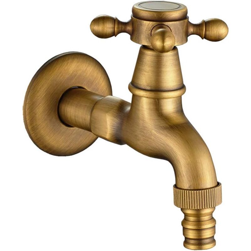 foto del prodotto alovez rubinetto per lavatrice in ottone con beccuccio g1 2 rubinetto antico con maniglia a croce per giardino