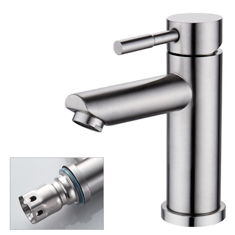 foto del prodotto alovez rubinetto per lavello in acciaio inox ad arco basso con acqua calda e fredda