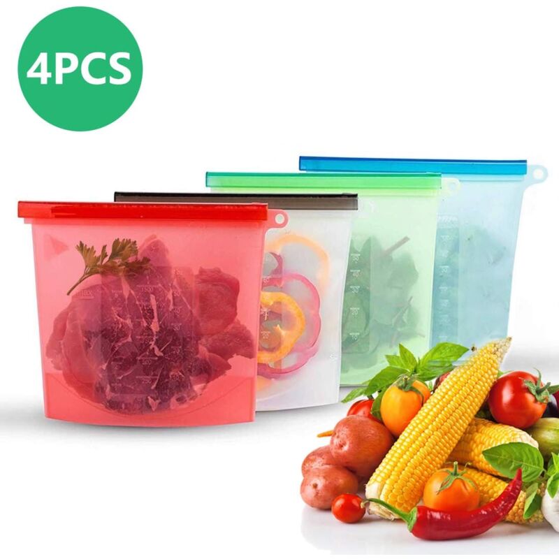 foto del prodotto alovez sacchetti riutilizzabili in silicone per alimenti, sacchetti per cucinare in silicone, sacchetti per la conservazione in cucina di frutta,