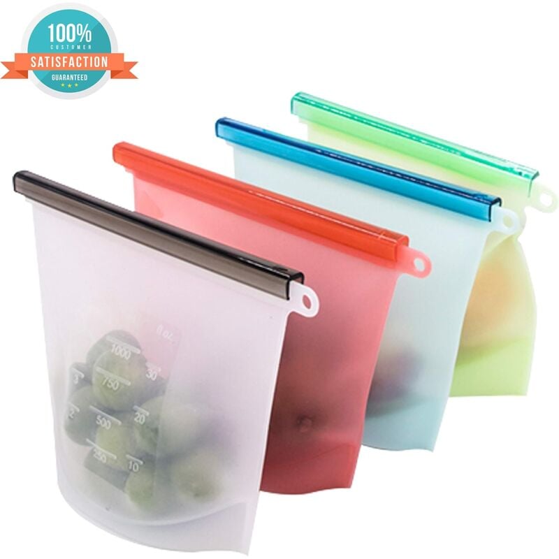 foto del prodotto alovez sacchetto da cucina in silicone riutilizzabile senza bpa, sacchetto in silicone per conservare frutta e verdura