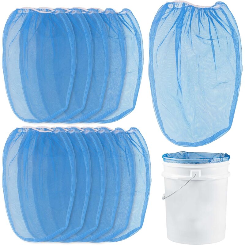 foto del prodotto alovez sacchetto filtro per vernice e liquidi da 5 galloni con maglia fine in nylon blu puro, confezione da 12 utilizzabile in secchi da 5