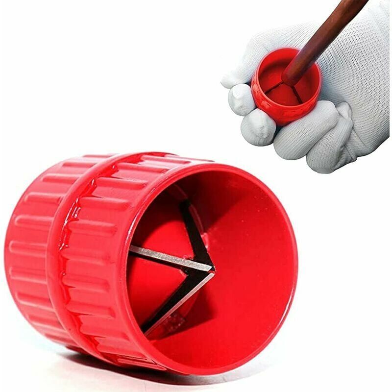 foto del prodotto alovez sbavatore per tubi interni ed esterni sbavatore multistrato per tubi con lame in acciaio, rosso