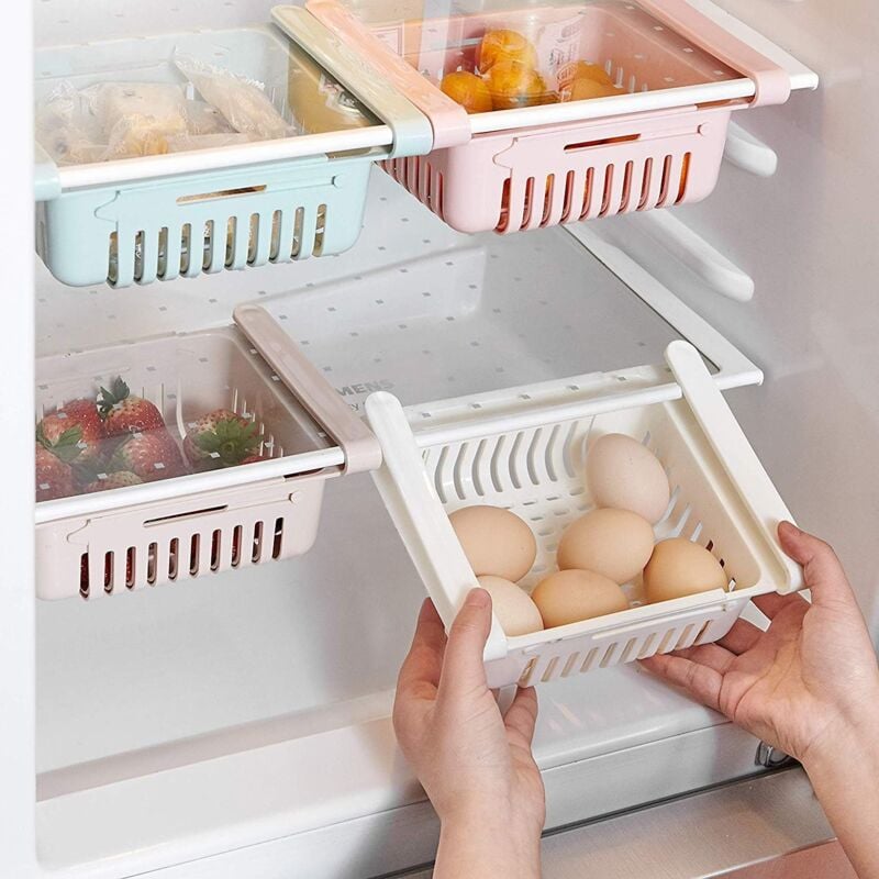 foto del prodotto alovez scatola organizer per frigorifero pop up con cassetto portaoggetti keep fridge confezione da 4 
