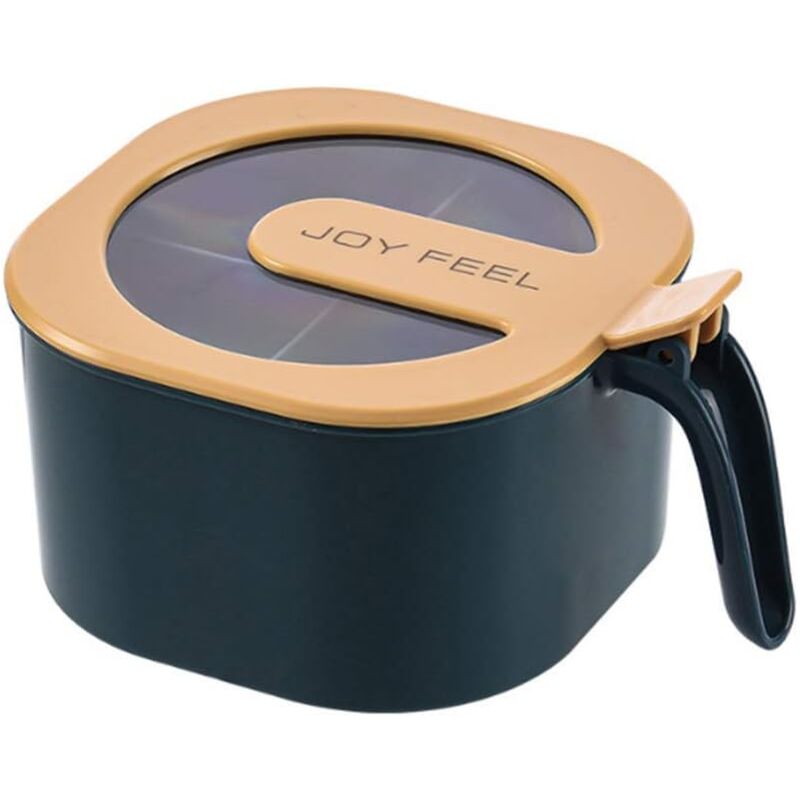 foto del prodotto alovez scatola per spezie con coperchio, scatola per sale in plastica, portapepe, scatola portaoggetti chiusa a 4 scomparti, pratico contenitore