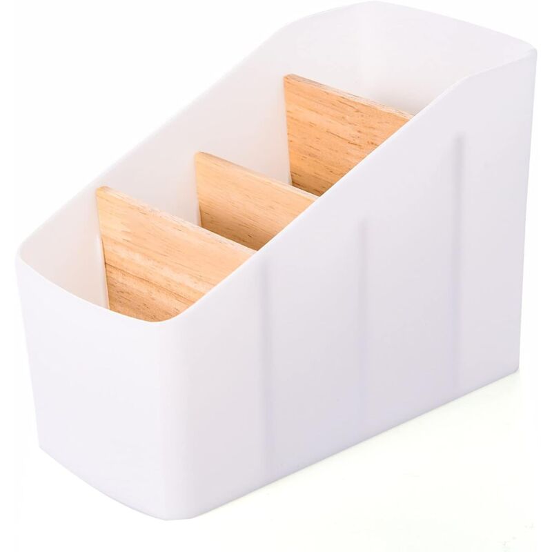 foto del prodotto alovez scatola portaoggetti da scrivania in legno, organizer multiuso per articoli da ufficio, contenitore per cancelleria